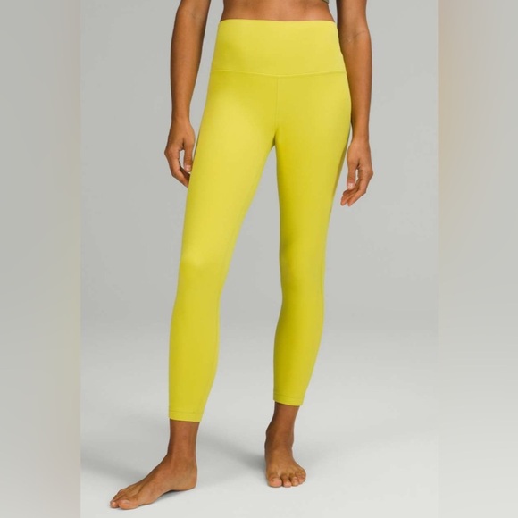 Lululemon Align High-Rise Pant 25", Yellow Serpentine, Size 14 - Picture 2 of 9